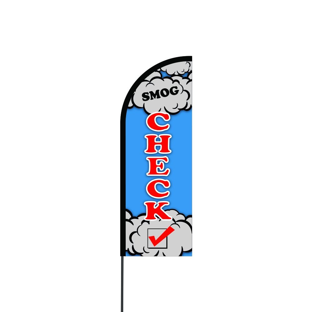 Smog Check (3) Flag Kit 17' Feet Feather Flag Sign Outdoor Banner 2