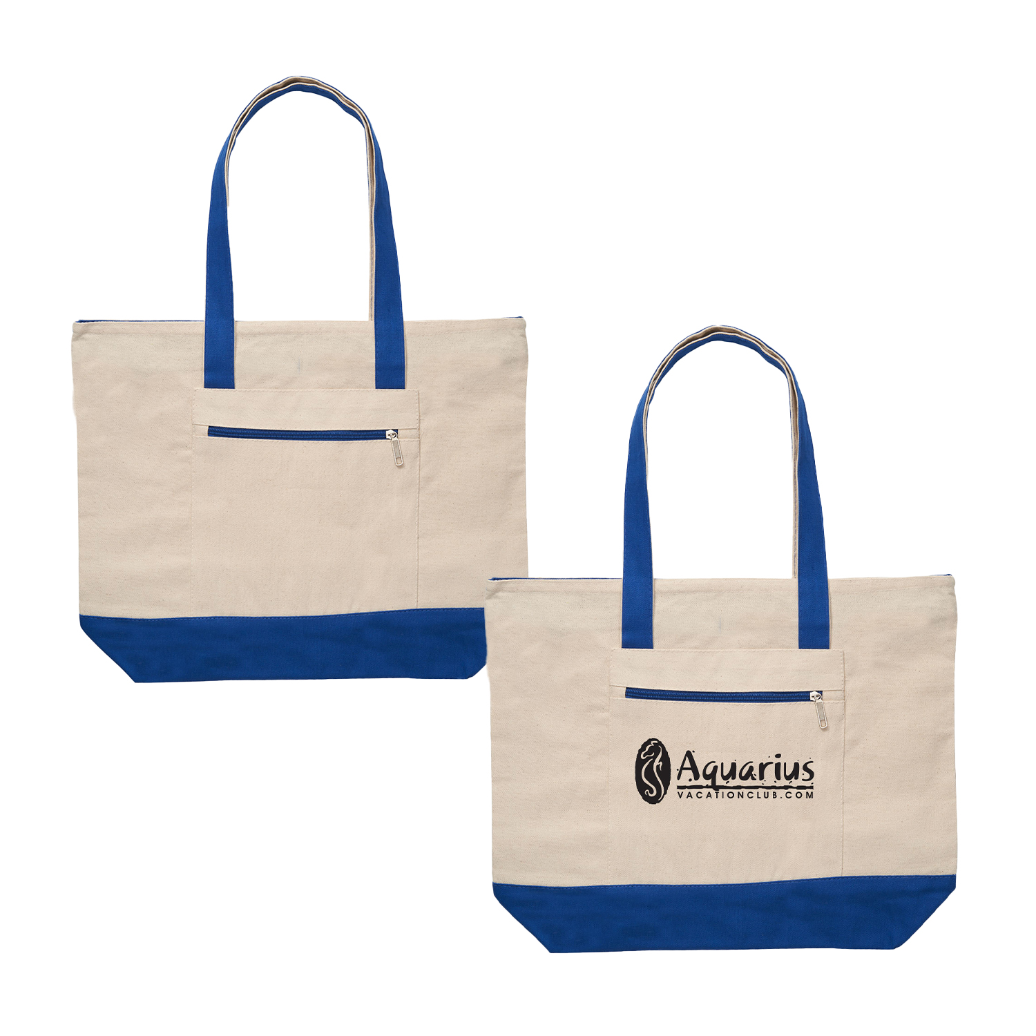 Zippered Cotton Canvas Tote Bag 5