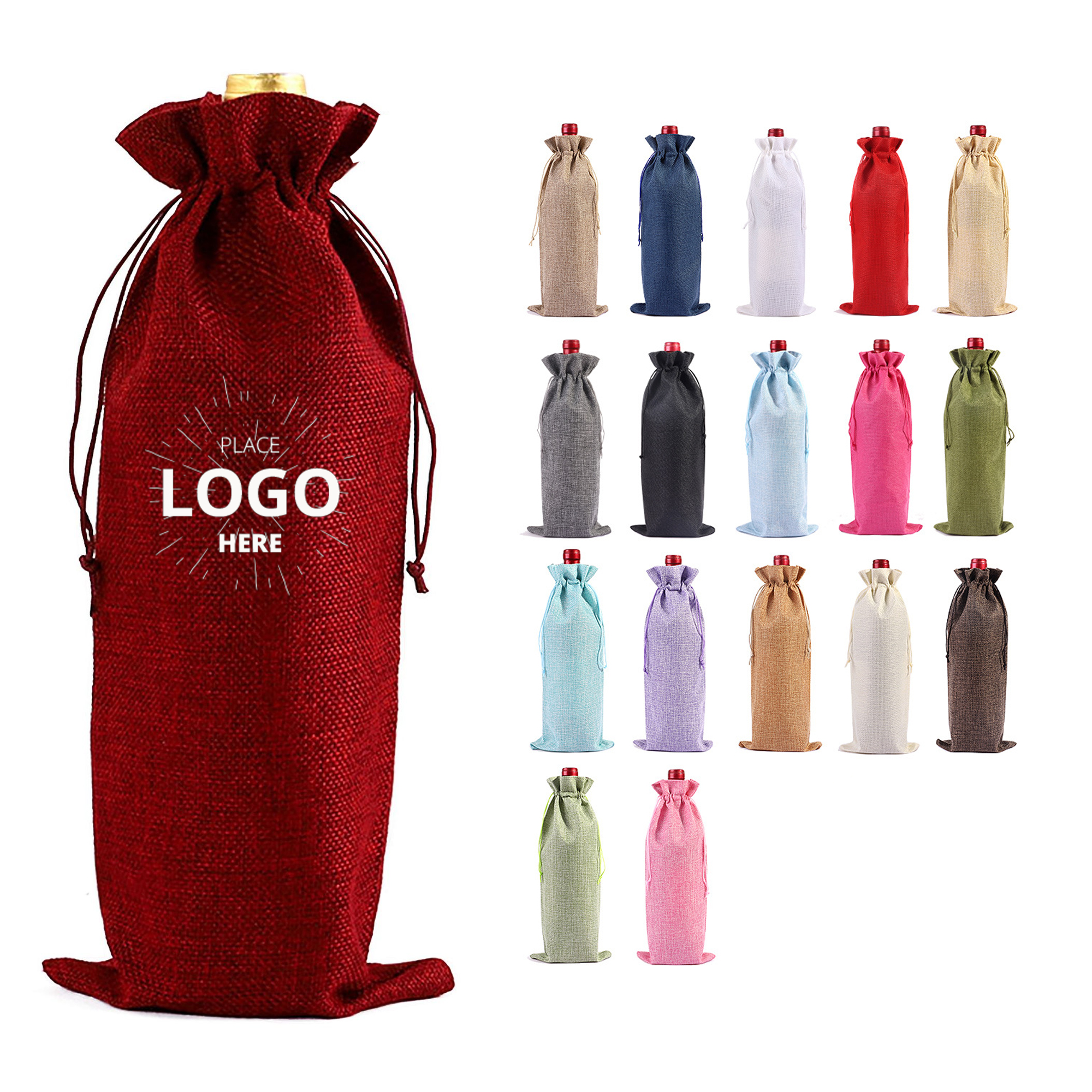 Holiday Wine Bag with Drawstring 1