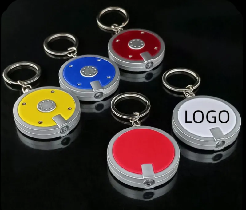 Deluxe coaster shape round mini flashlight keychain 1