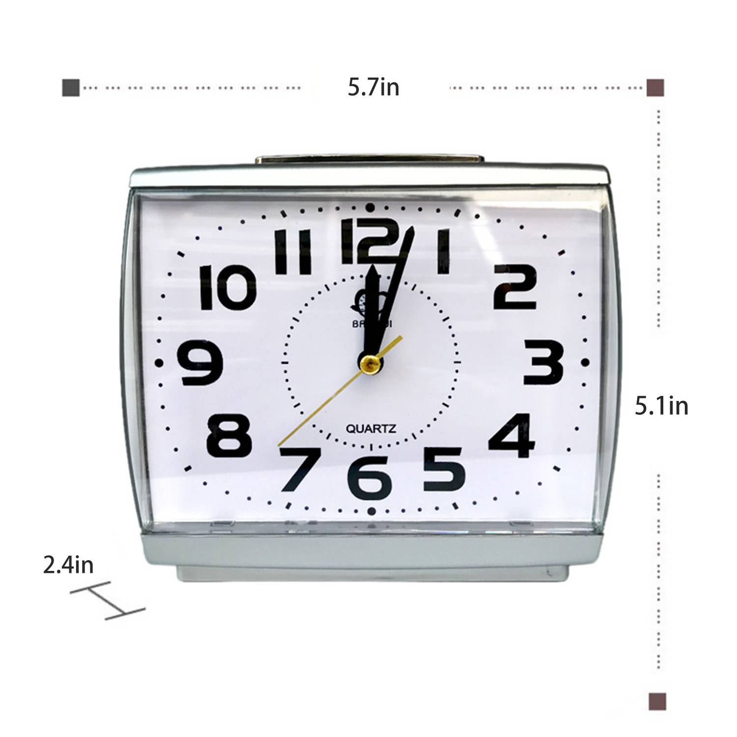 Silent Square Analog Alarm Clock 11