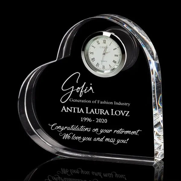 Valentine Crystal Heart with Clock 2