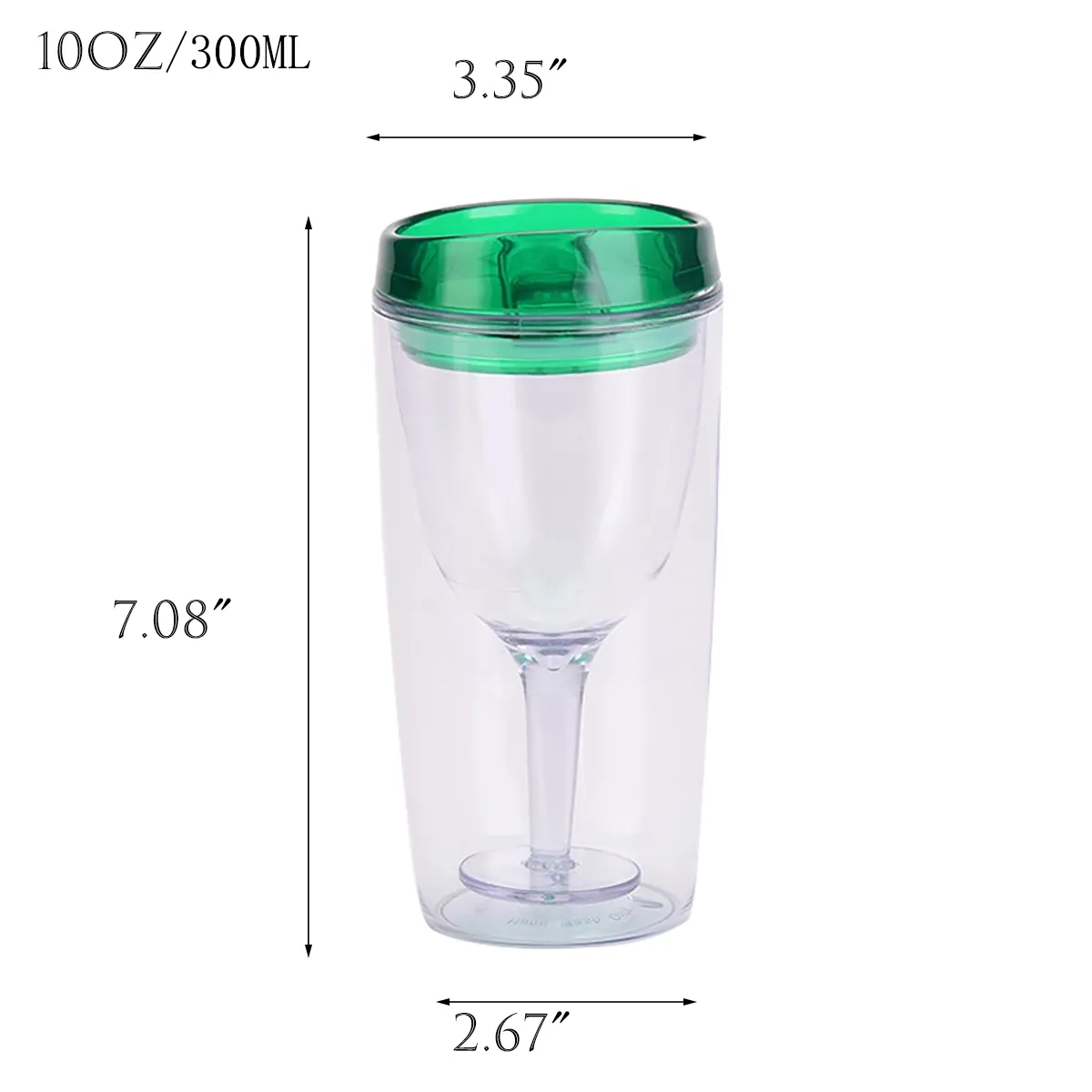 Plastic Double Layer Juice Wine Cups with Lids 4