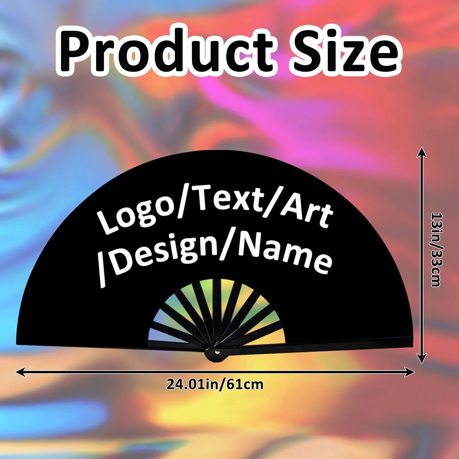 Large Folding Hand Rave Fan Clack Handheld for Line Dancing 6