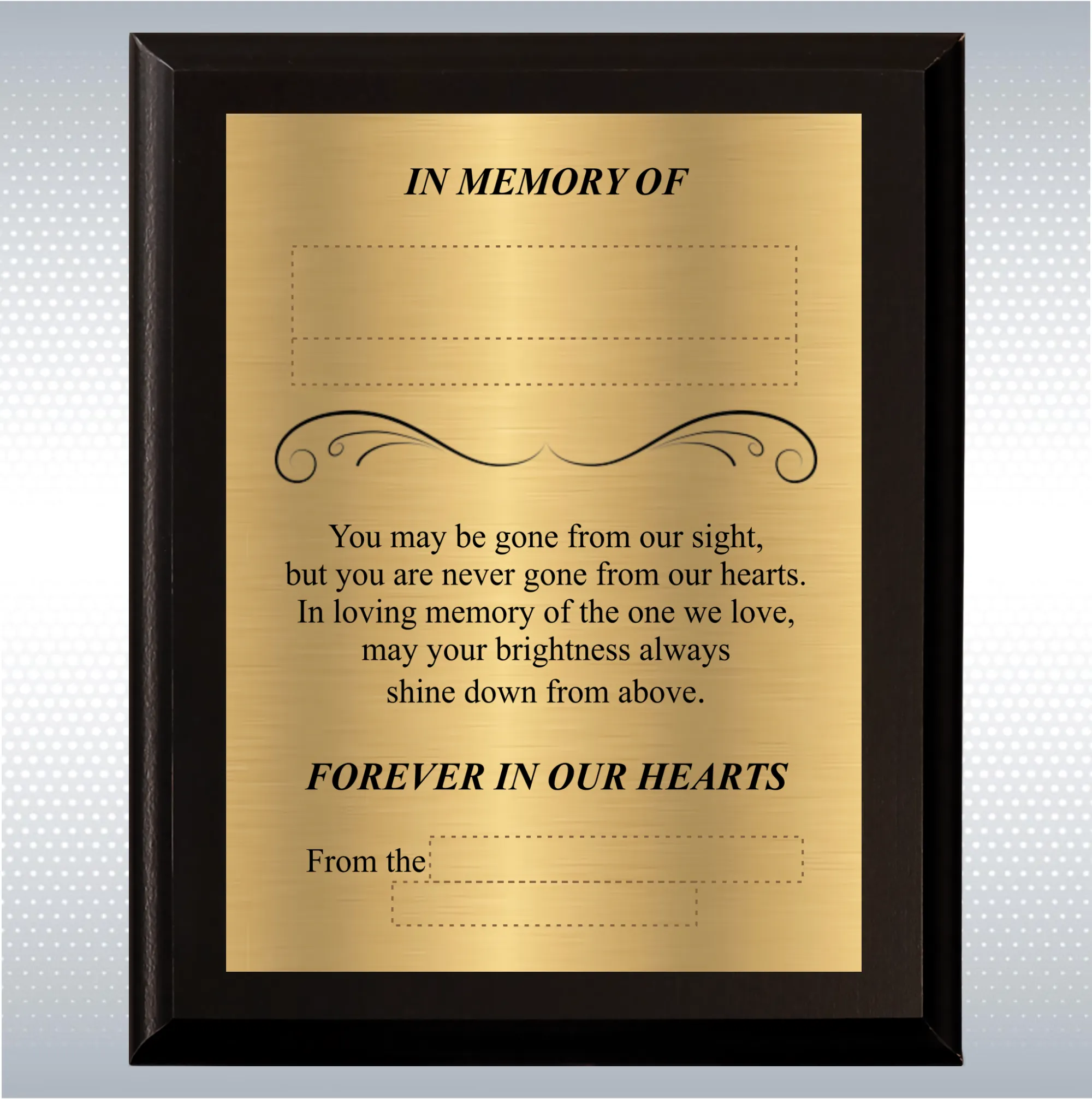 Black Matte Personalized Memorial Plaque Gift 12