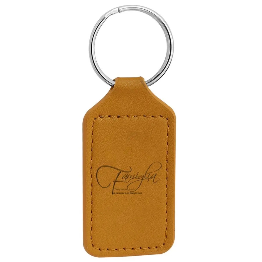 Durable Debossed Leather Keychain 8