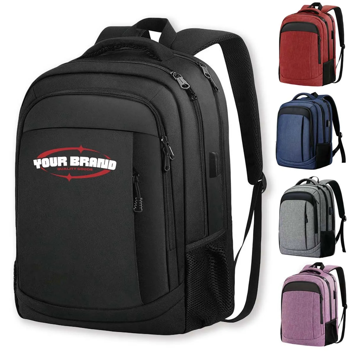 15.6 Inch Anti Theft Laptop Backpacks with USB Charging Port 4
