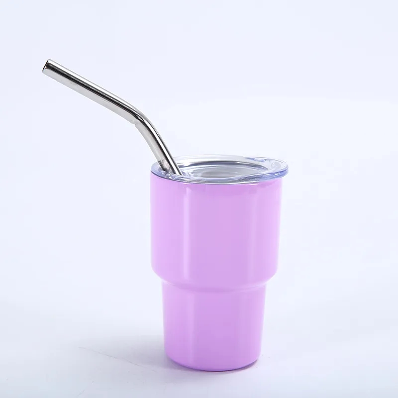 2 oz Mini Tumbler Stainless Wine cup With Straw 9