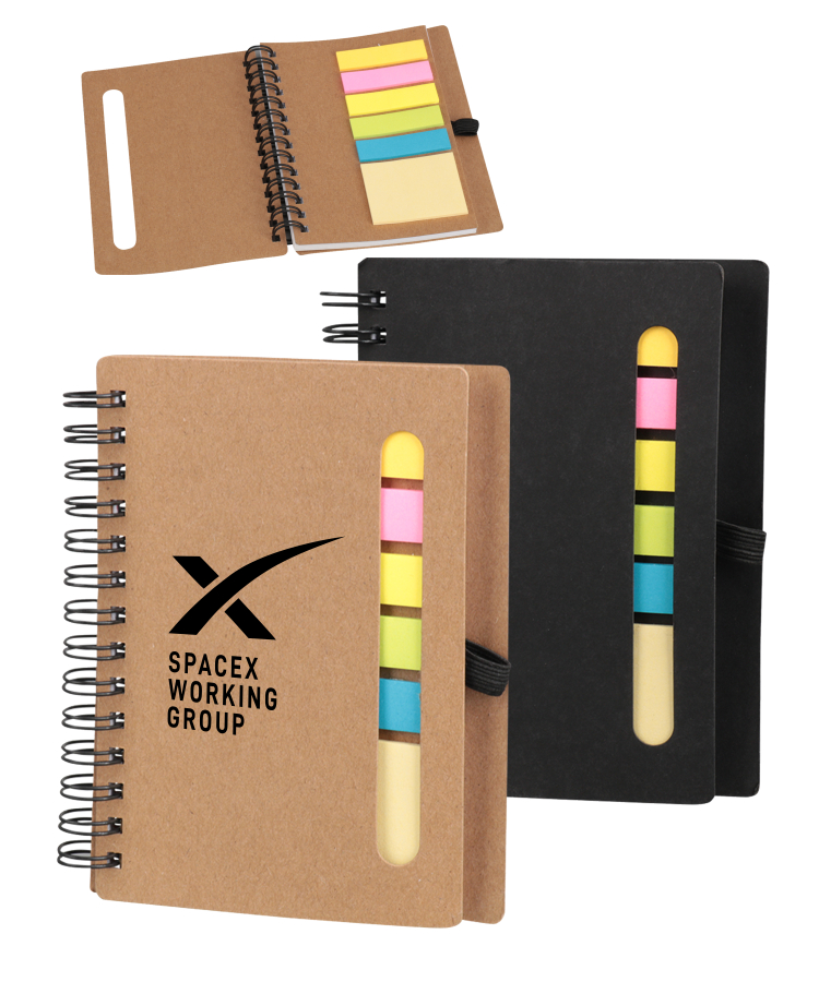 Union Printed - 3x5 - Craft Spiral Sticky Notes Jotter - Notebook with Pen Loop 1