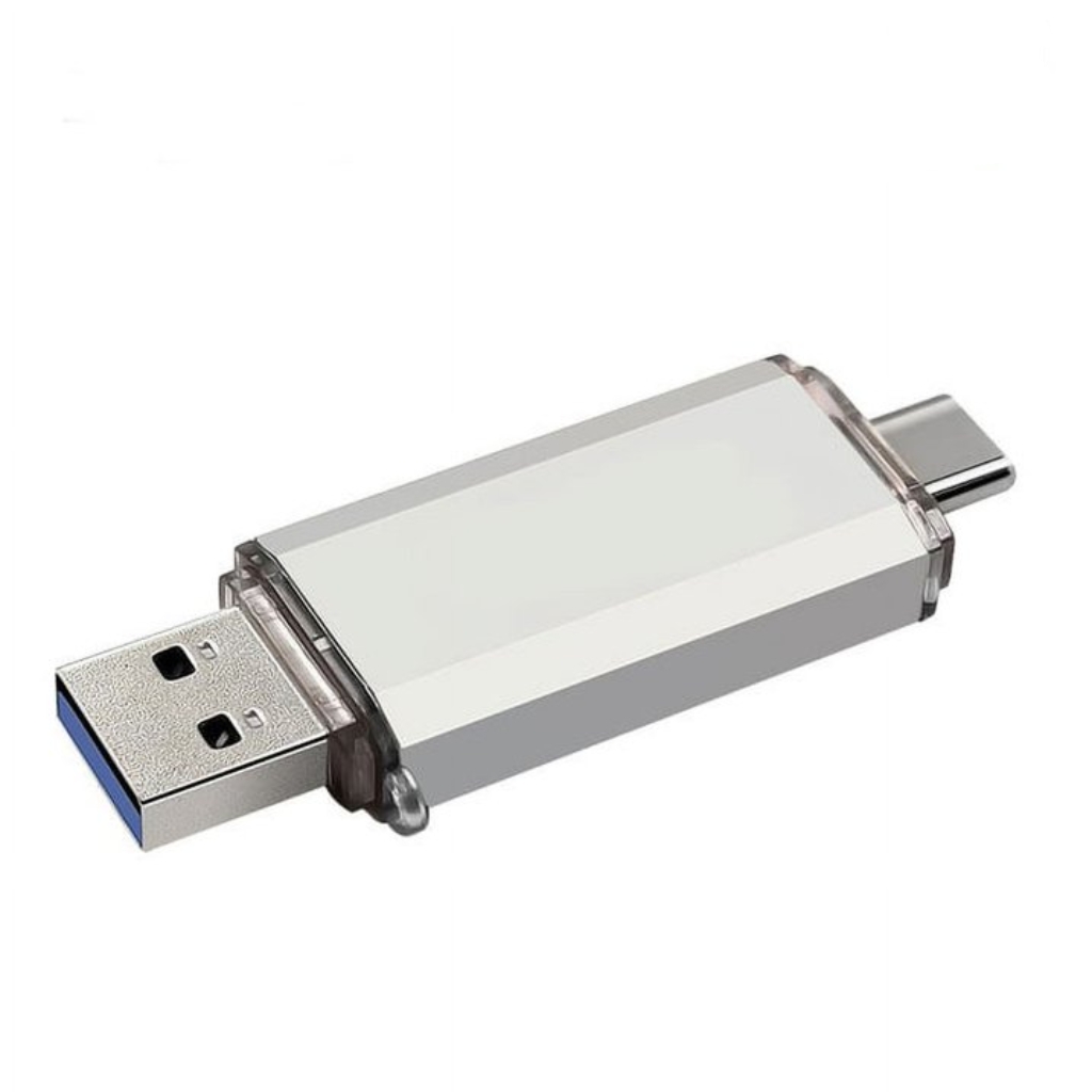Metal Flat Style Dual Interface USB Flash Drive (8GB) 2