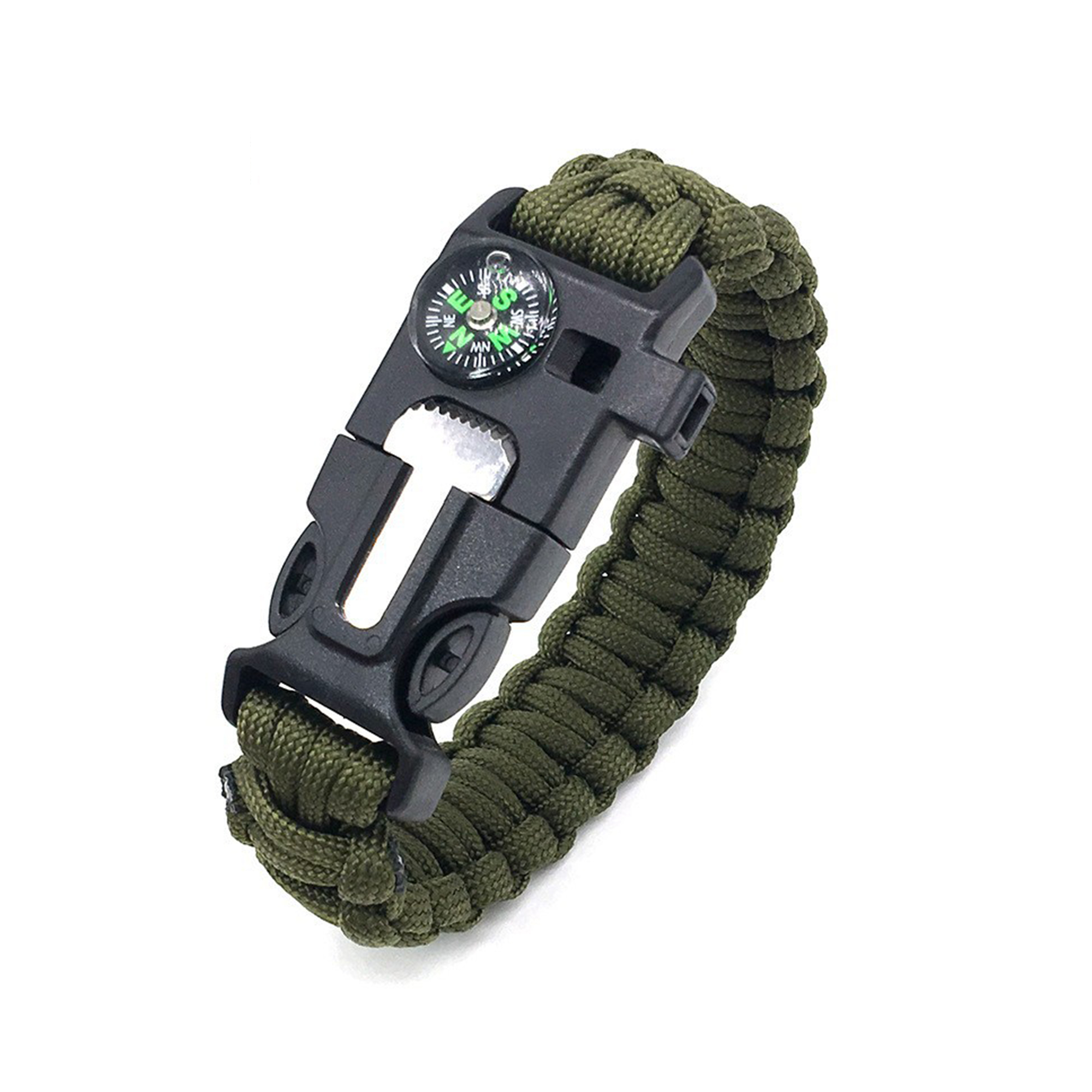 Paracord Survival Bracelet With Flint Igniter And Compass 10" 6