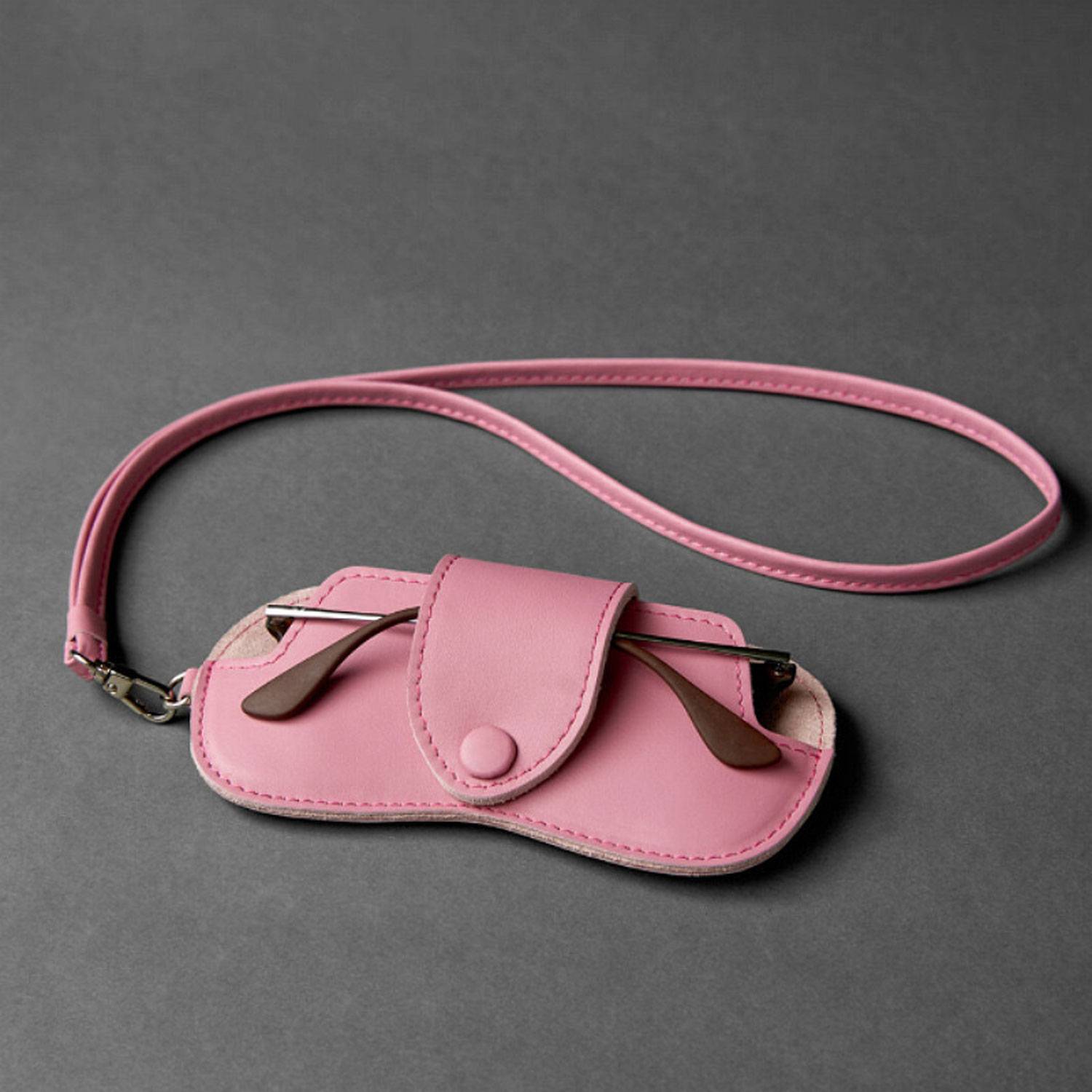Business Portable Neck Hanging PU Leather Glasses Gag 6