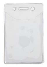 Premium Vinyl Vertical 2 Pocket Badge Holder with Slot and Chain Holes 3