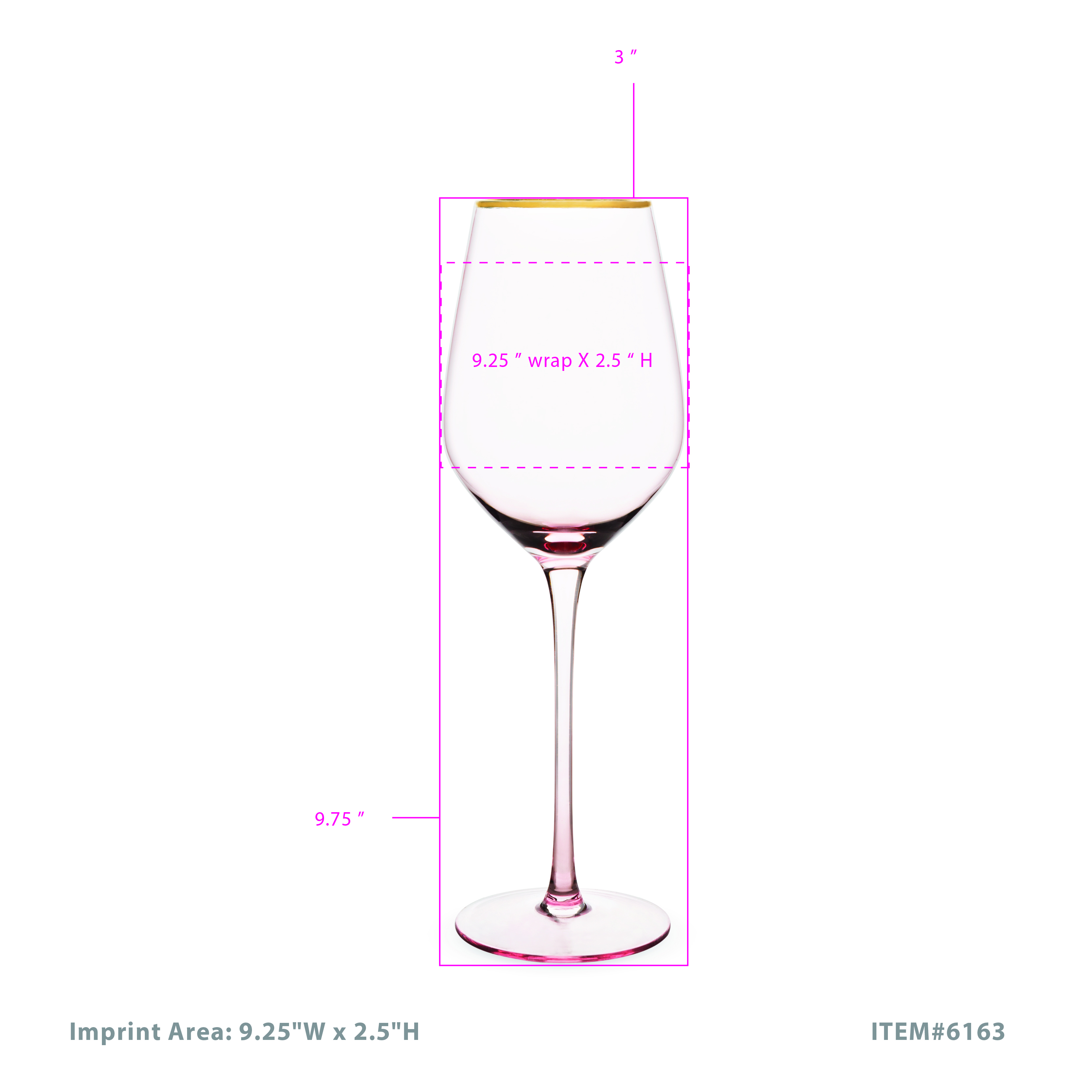 Twine Living® Rose Crystal White Wine Glass, set of 2 10