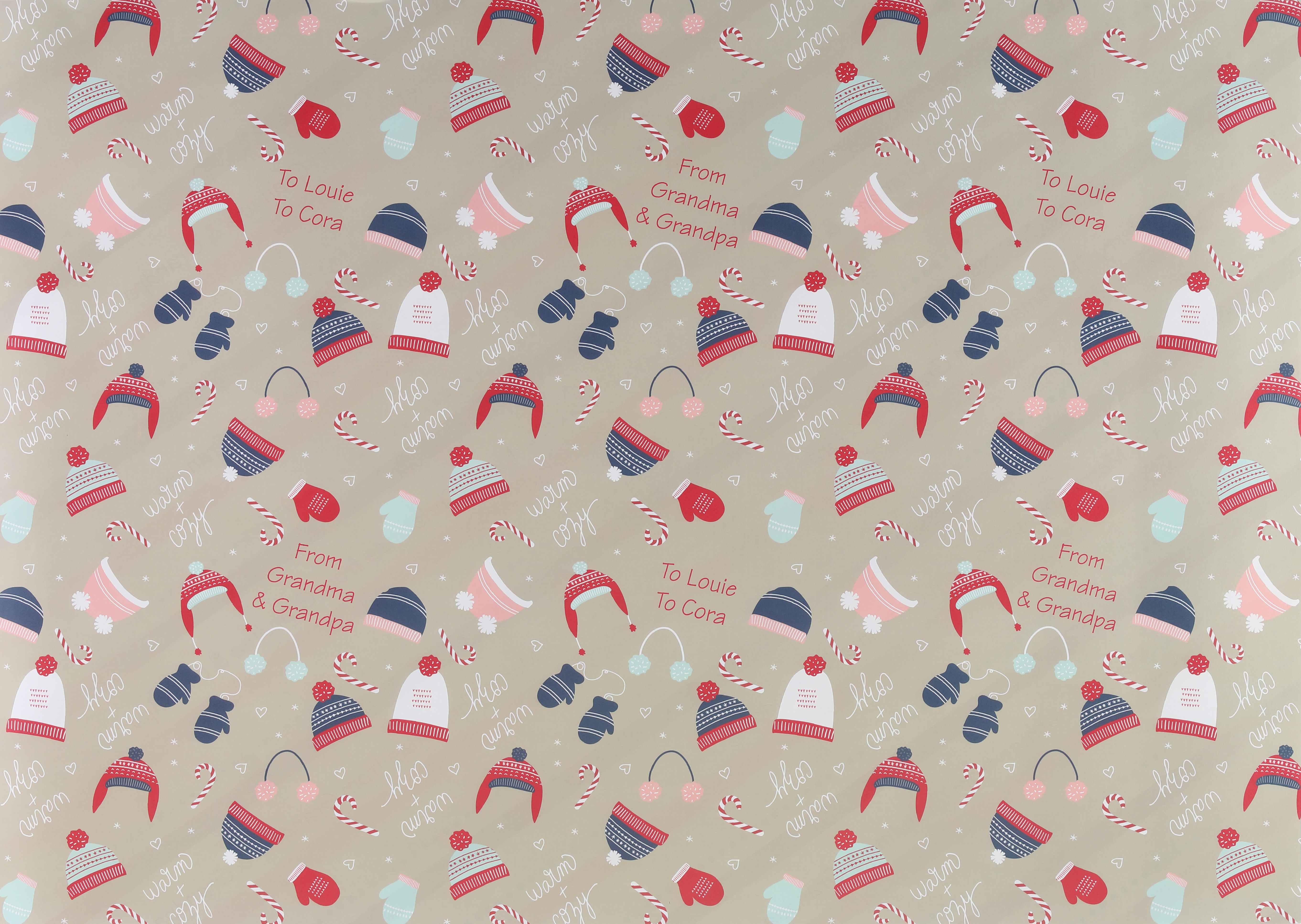 Whimsical Winter Reversible Wrapping Paper (28"x20") 3
