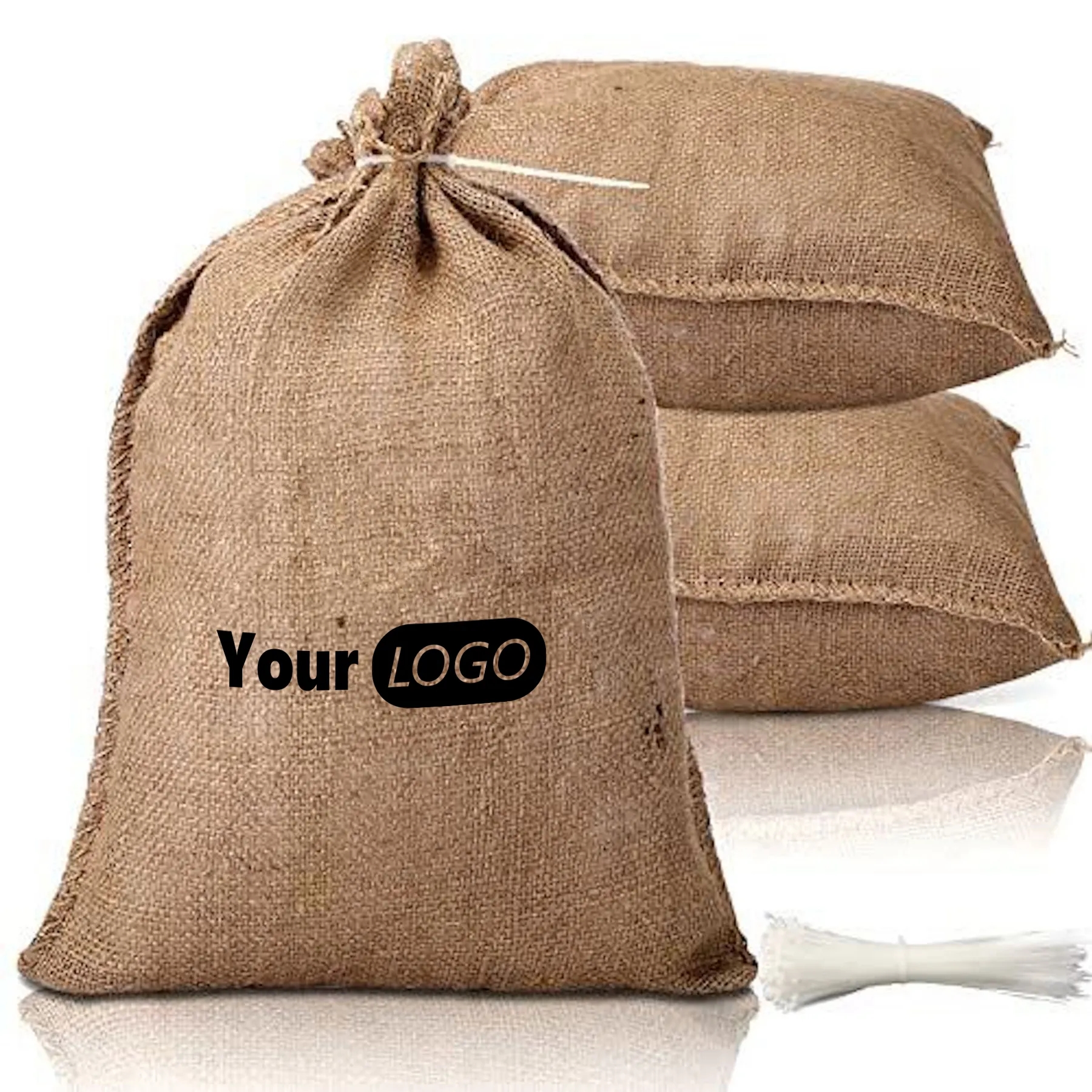 Burlap Bags with Tie - 14 x 26" 5