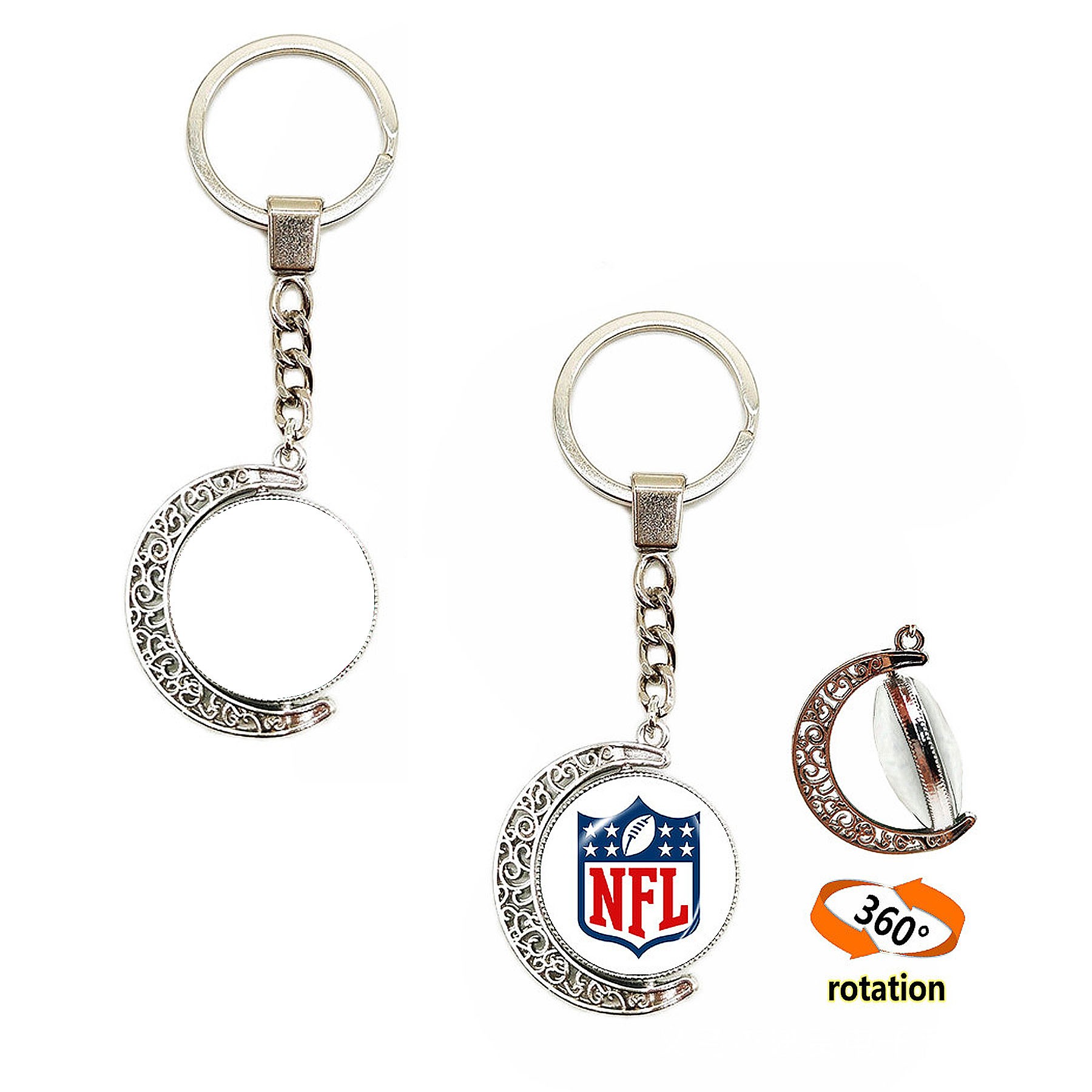 Double Sides Round Spinner Keychain 1