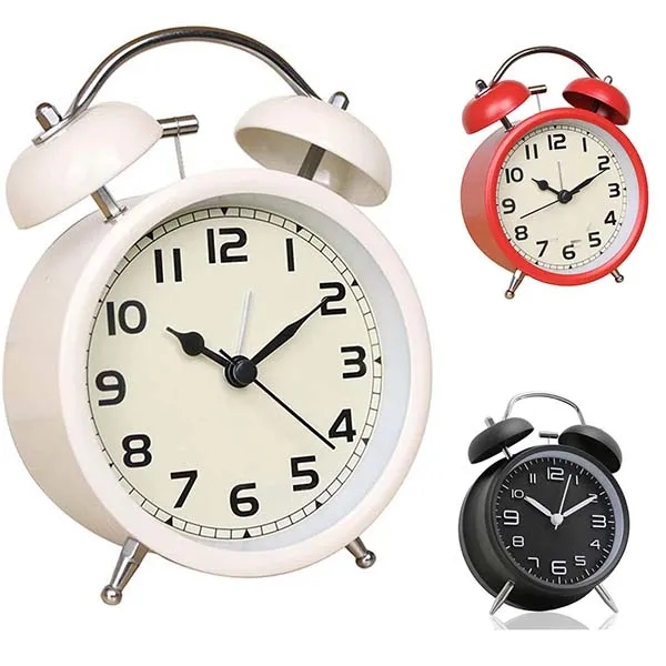 Twin Bell Metal Frame Desk Alarm Clock 3