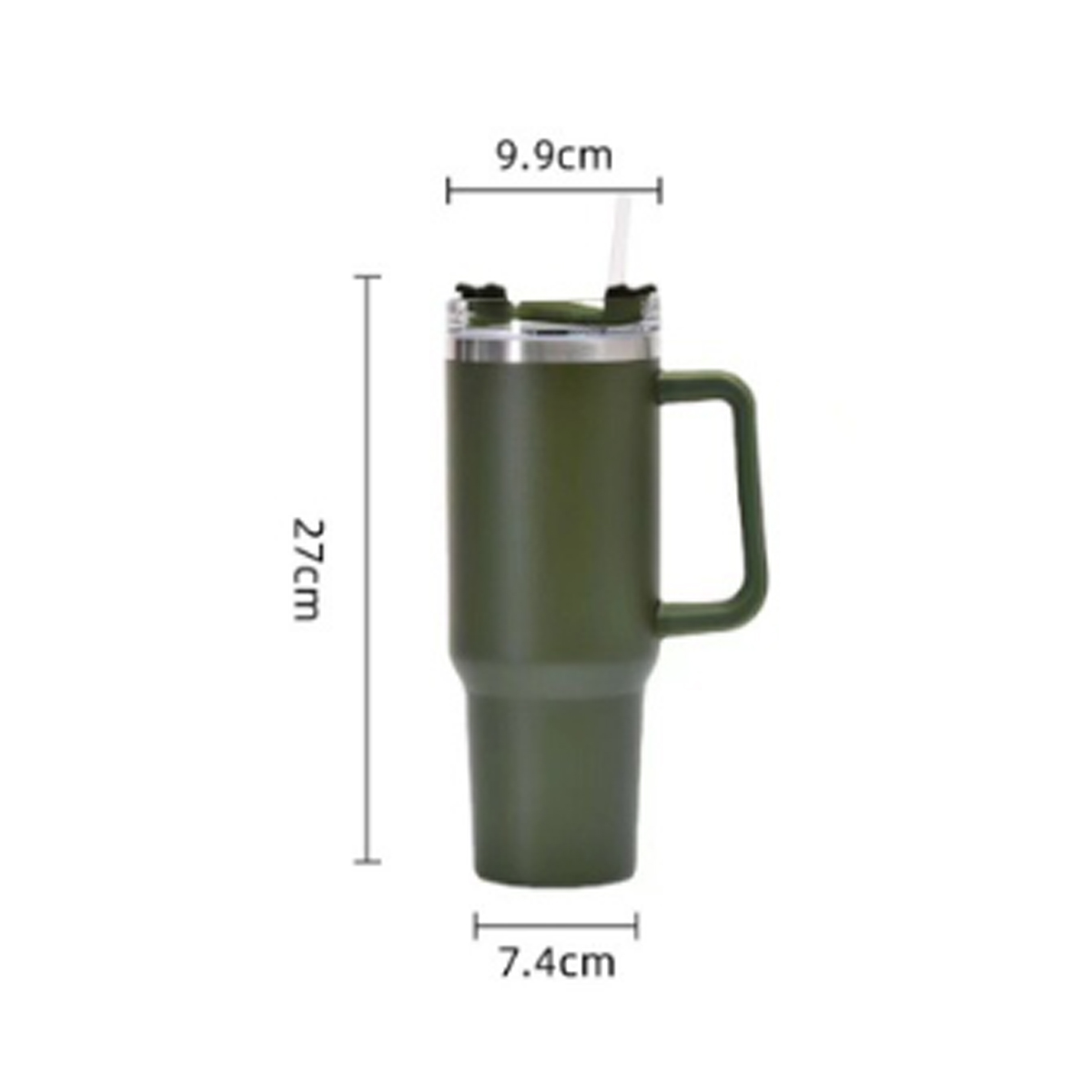40Oz. Stainless Steel Tumbler with Handle & Straw 1