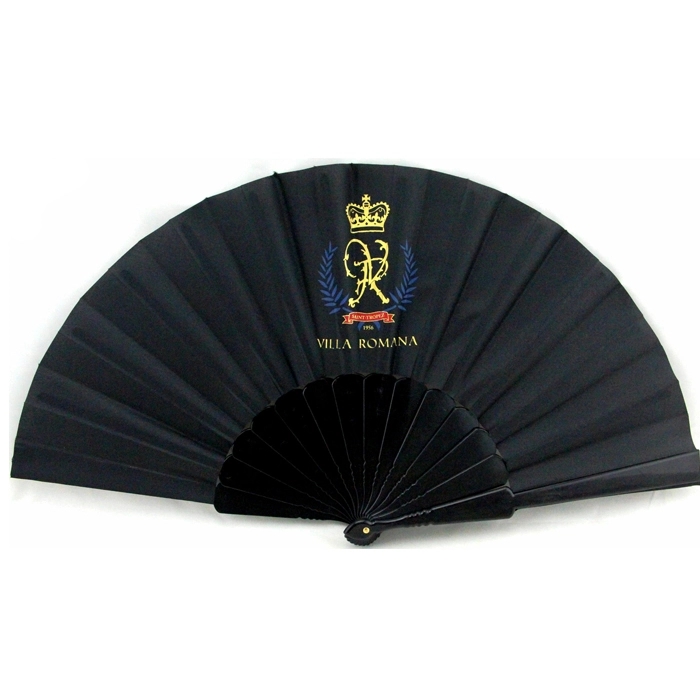 Cloth Fabric Folding Hand Fan - Plastic Handles 8