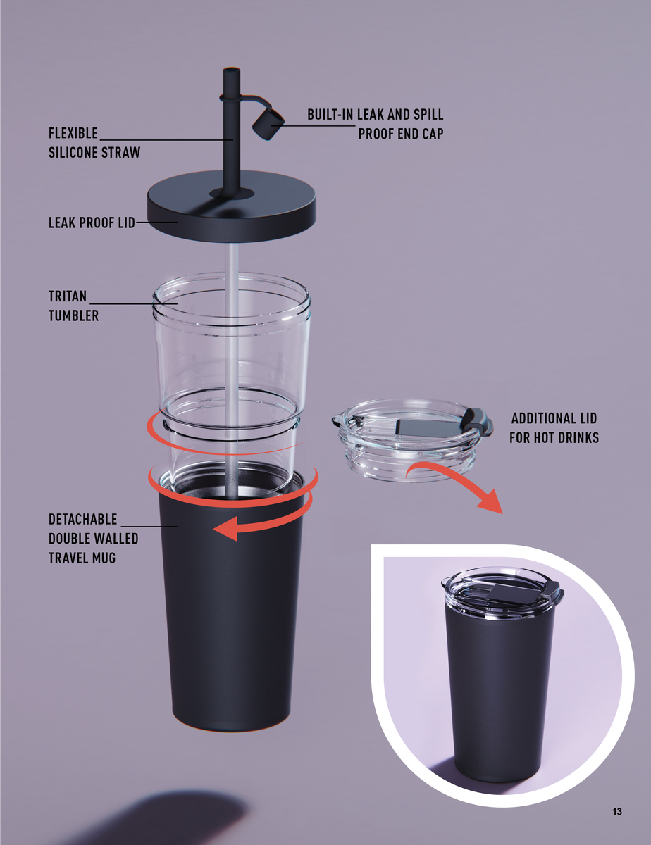 28 OZ. Asobu Marina 2-in-1 Tumbler & Travel Mug 6