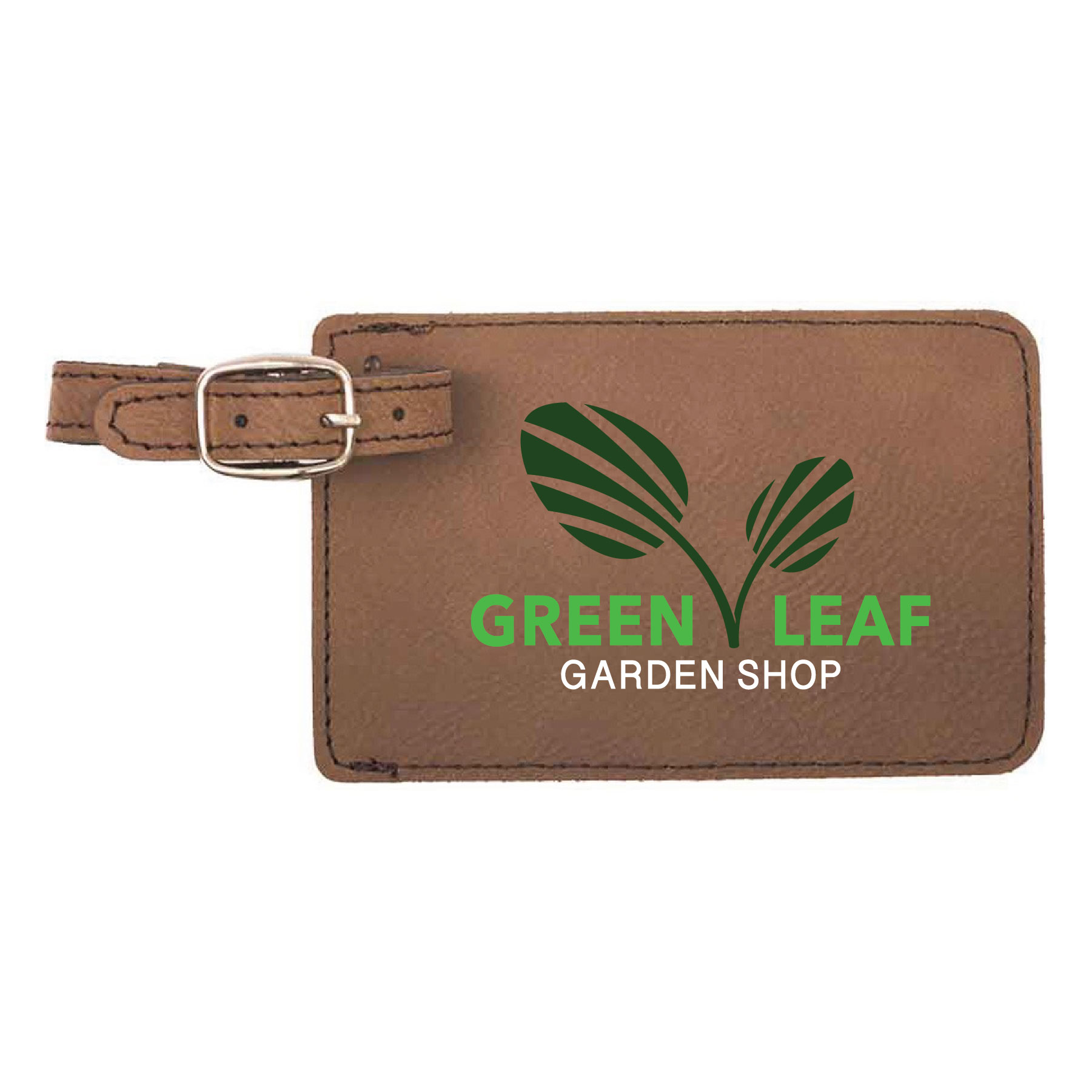 Dark Brown Leatherette Luggage Tag 3
