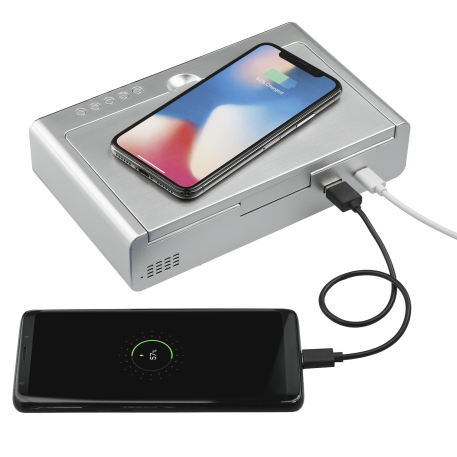 UV Sanitizer Desk Clock with Wireless Charging 25