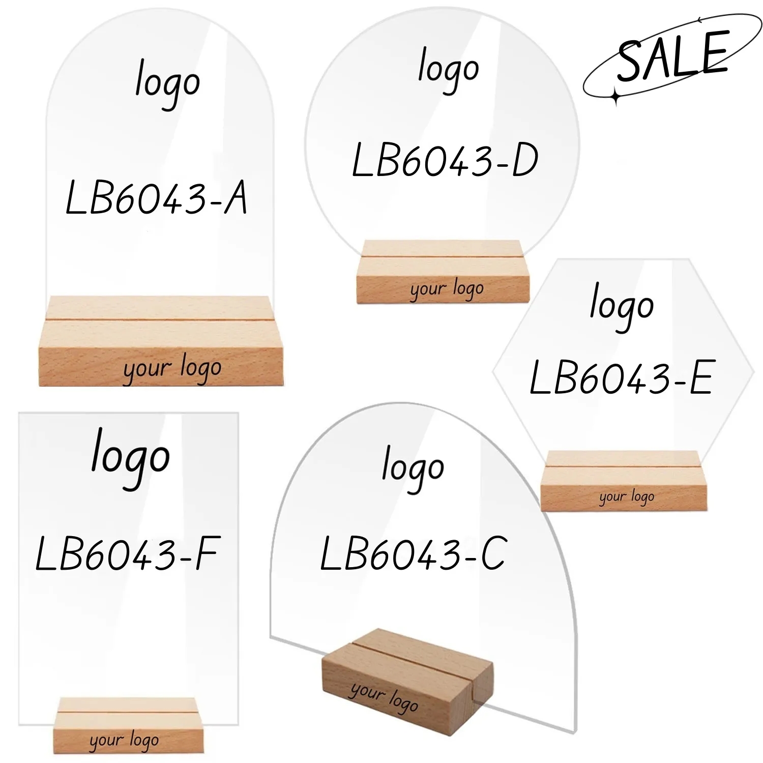Acrylic Wooden Sign Holders Photo Card Display for Wedding 4