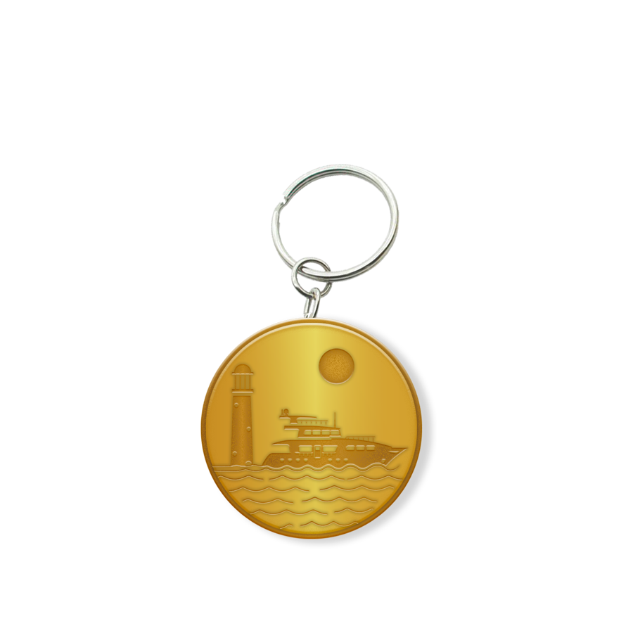 Customized Solid Iron Keychain with Shiny Gold Plating 4