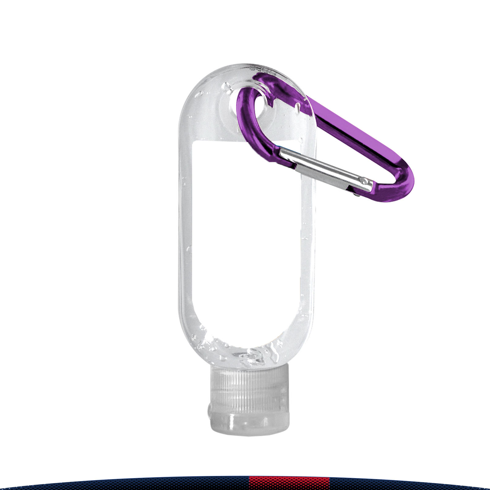 1.9 oz. Pabuk Clear Bottle Clear Sanitizer With Carabiner 7