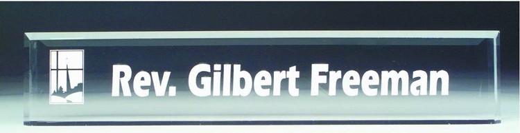 2" x 8" Clear Acrylic Name Bar. 1