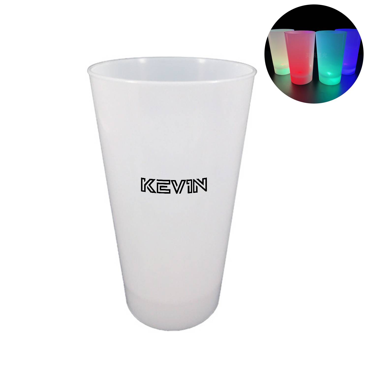 LED Glow Light Up Neon Look 15 oz Pint Glass 6