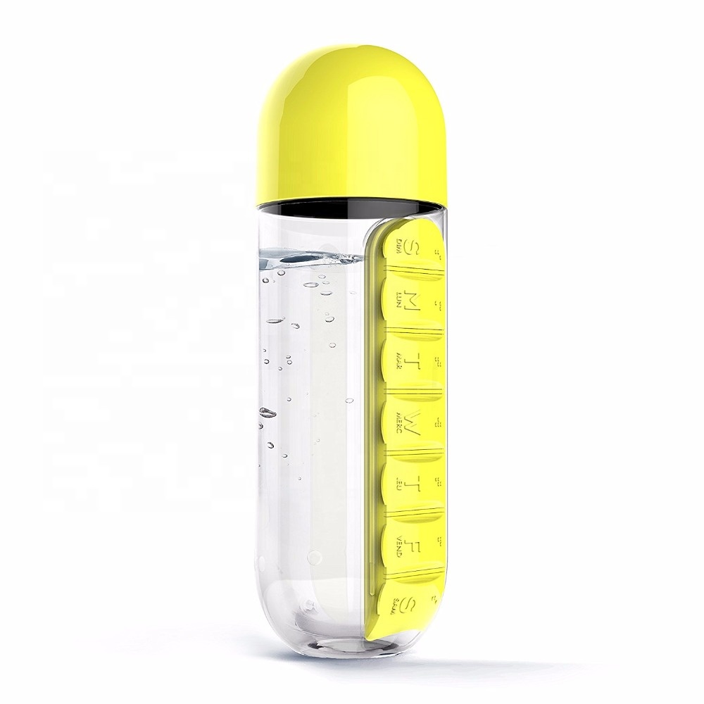 Portable Pill 7 Organizer Box Water Bottle 3