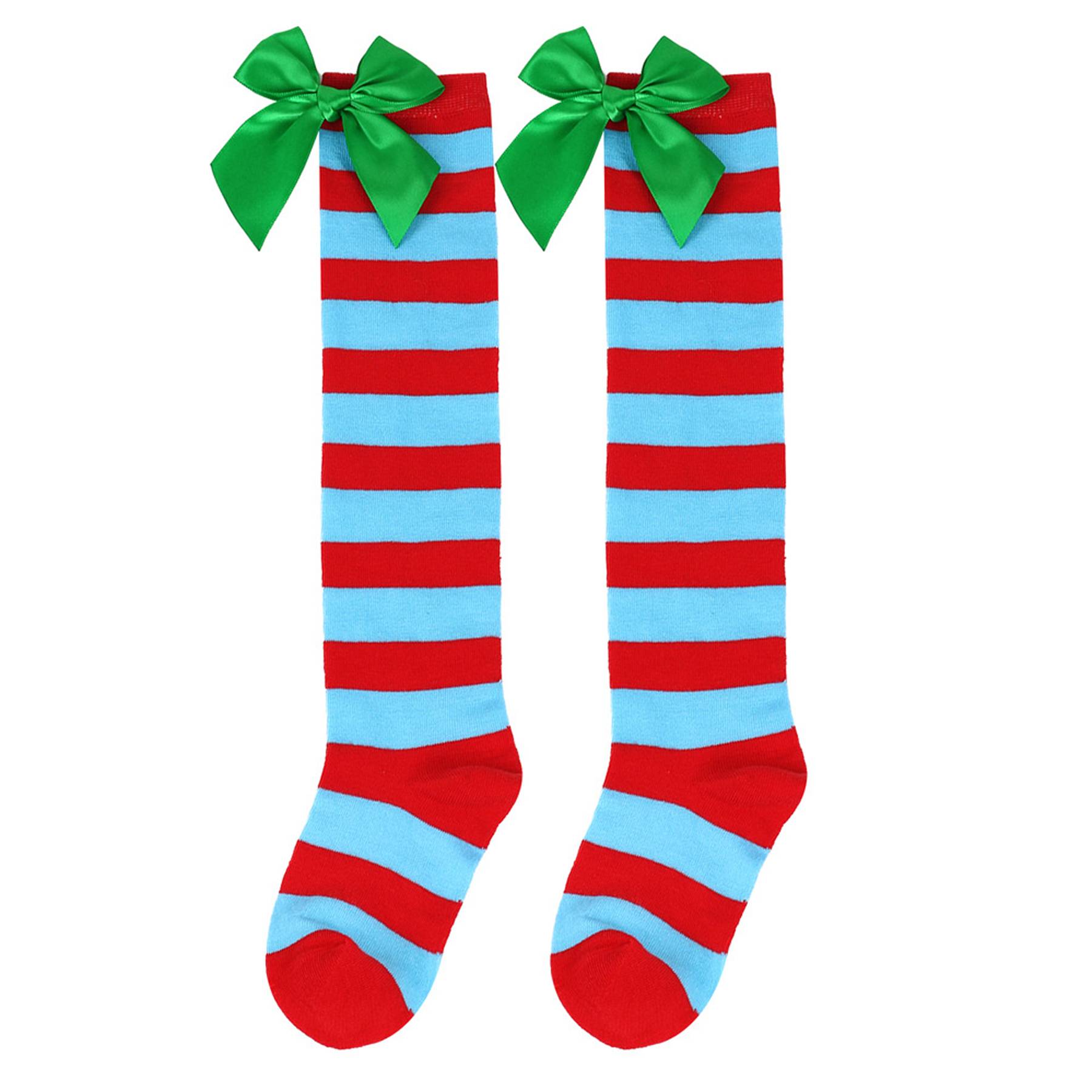 Bow Christmas Knee High Socks For Women 4