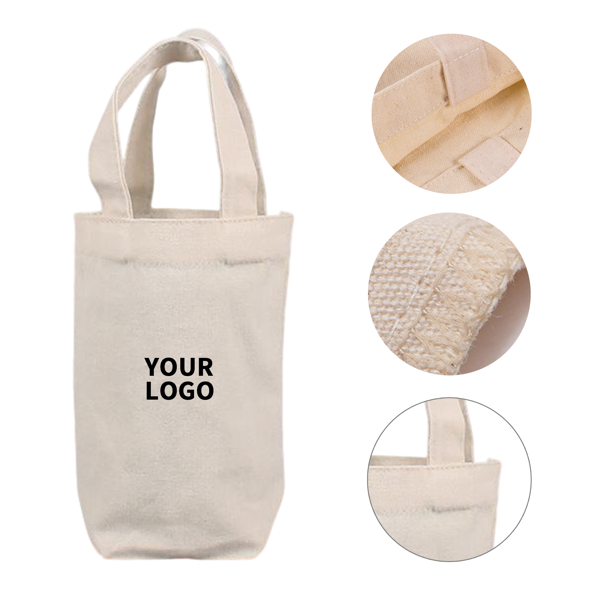 Small Polyester Cotton Tote 6.7" By 3.1" By 6.7" 1