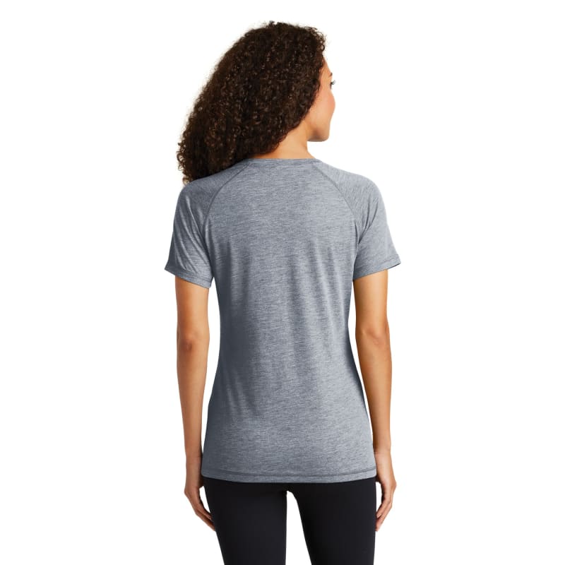 Sport-Tek Women's PosiCharge Tri-Blend Wicking Scoop Neck Raglan Tee. 20