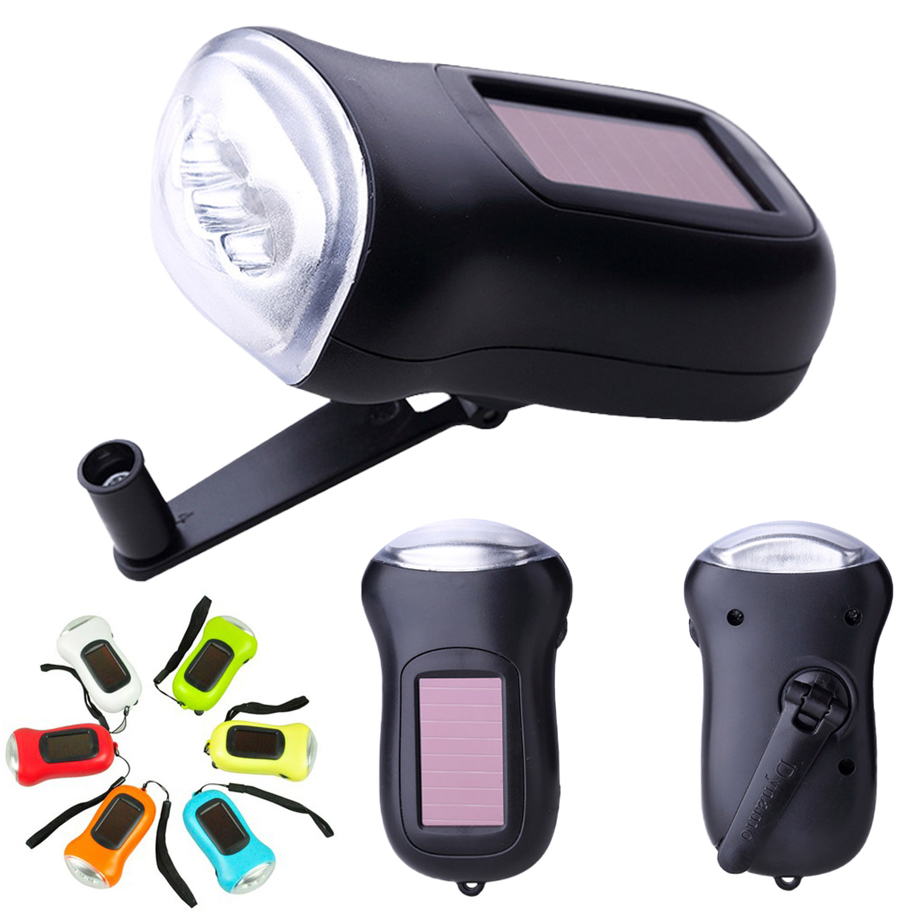 Hand Cranking Solar Flashlight 1