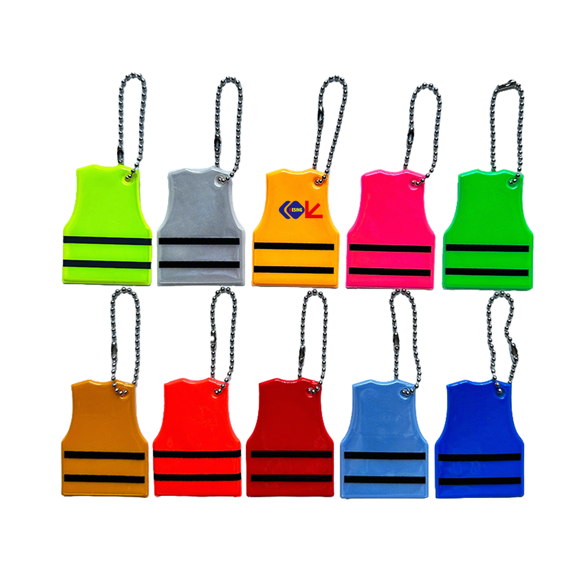 Night PVC Reflective Pendant Vest Keychain Gift 2
