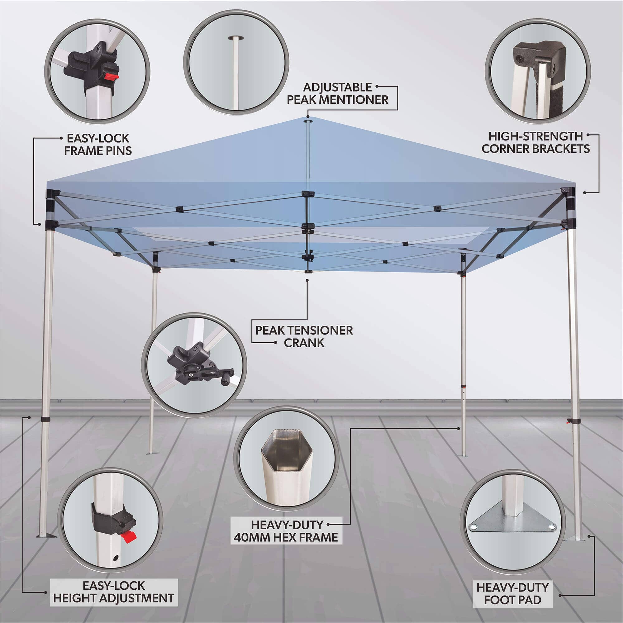10ft x 10ft Custom Canopy Tent - W/ Walls & Flags 3