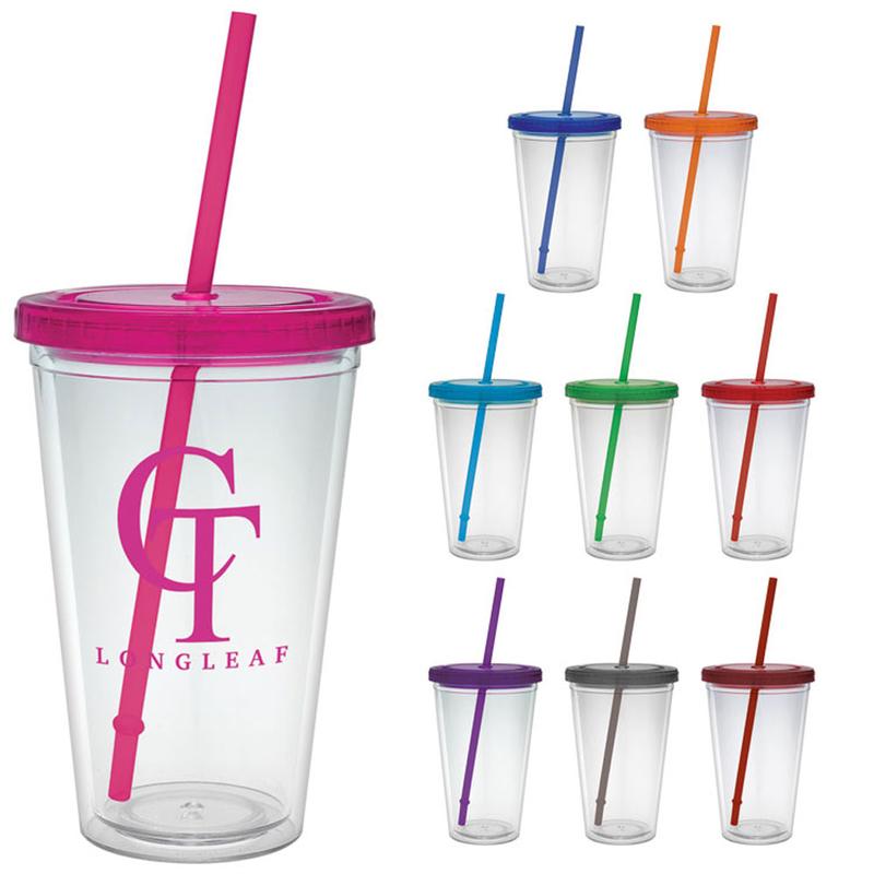 16 oz. Classic Carnival Cup - Color Lid and Straw 7