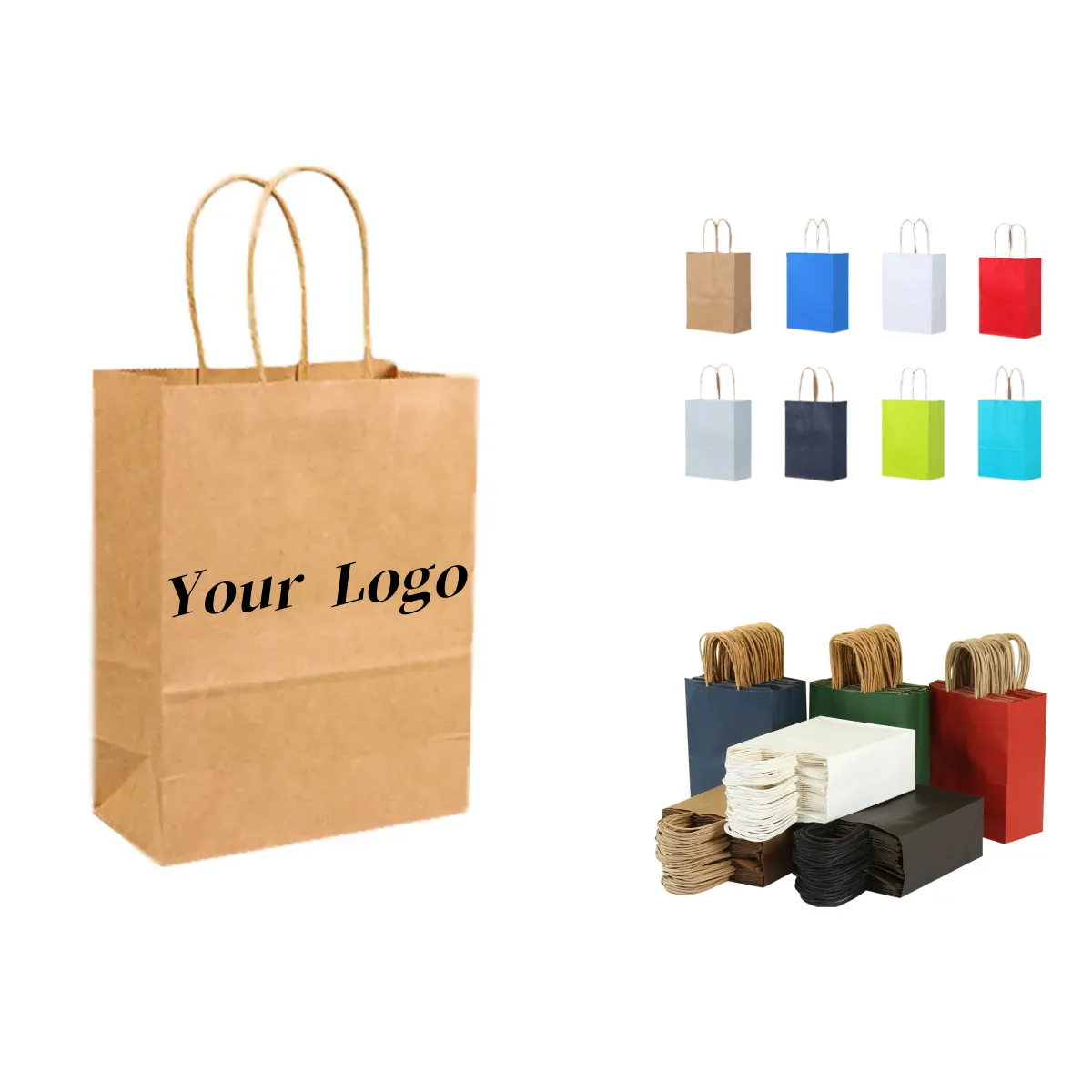 8.26"x4.33"x10.62" - - Brown Kraft Paper Bags 6