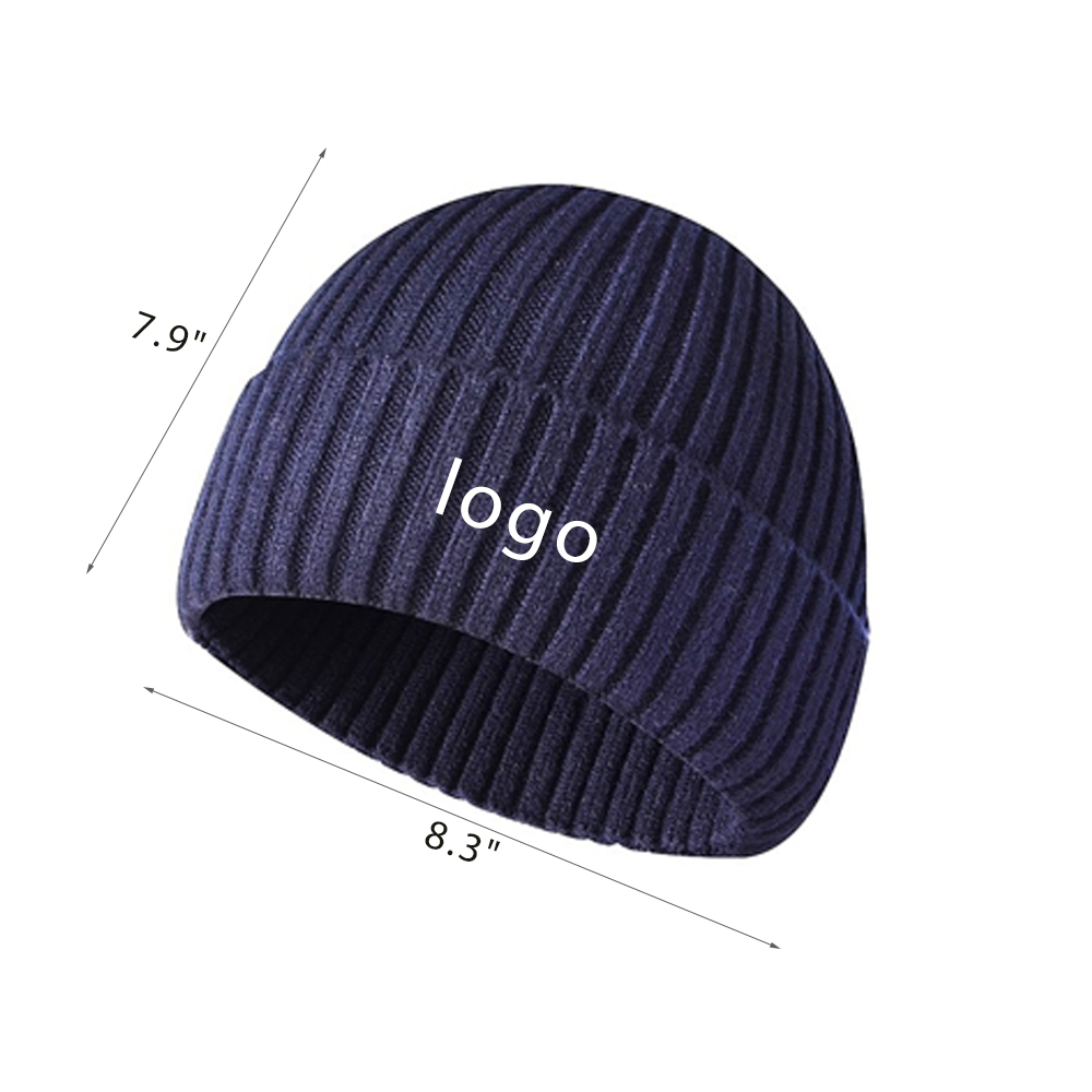 Thickened custom-made solid-color woolen hats for autumn and winter 3