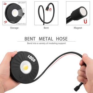 Versatile Bullseye Bent Neck LED Flashlight With Magnetic Base Round Design 15