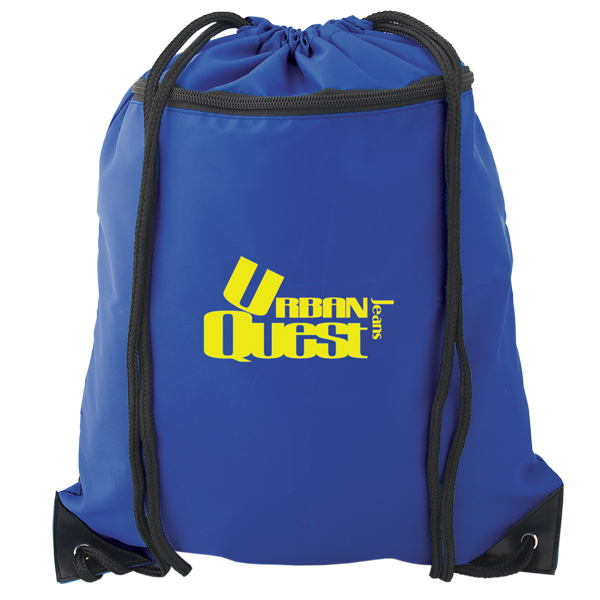 Drawstring Backpack: Front Zippered Pocket 3