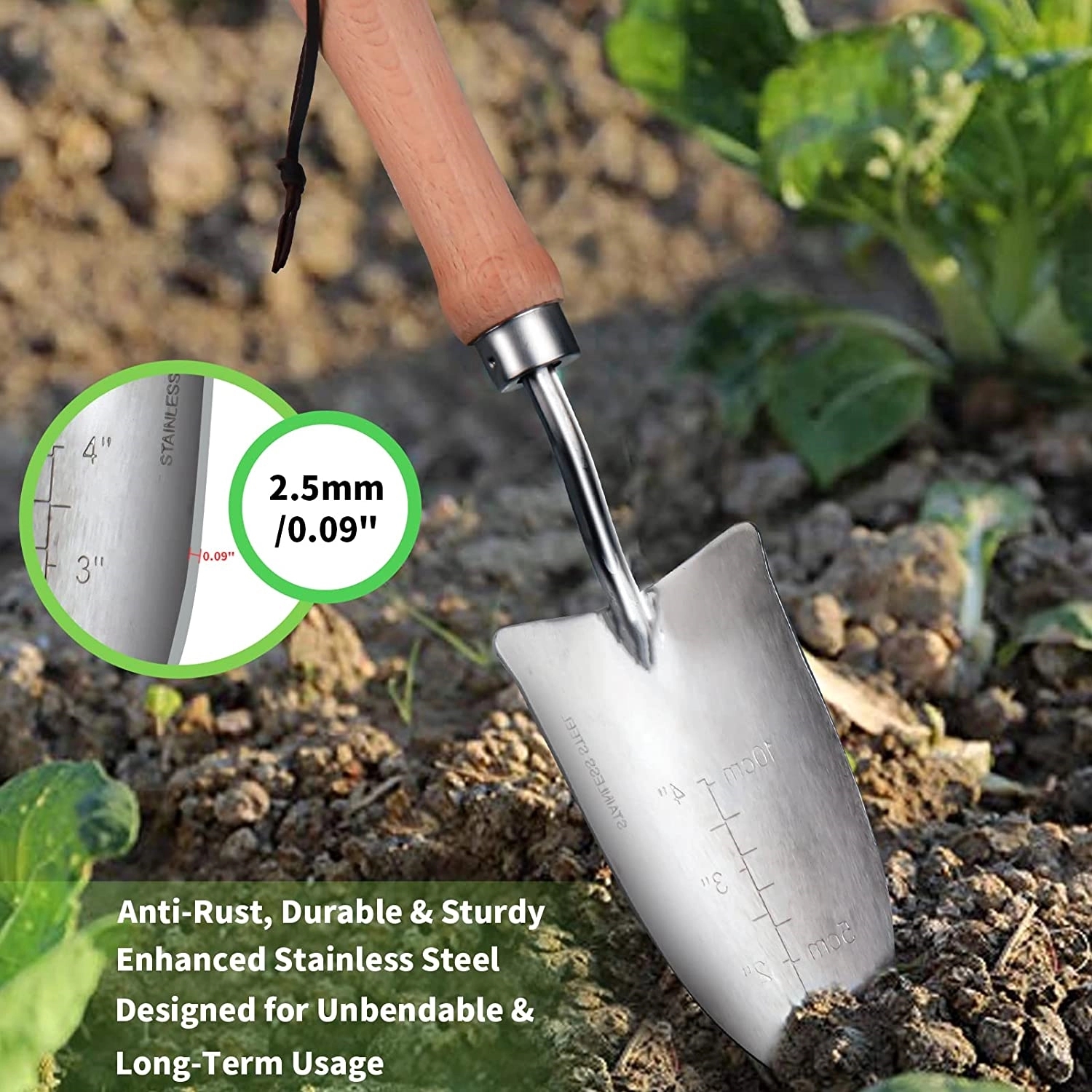 3pcs Stainless Steel Garden Tools Set 4