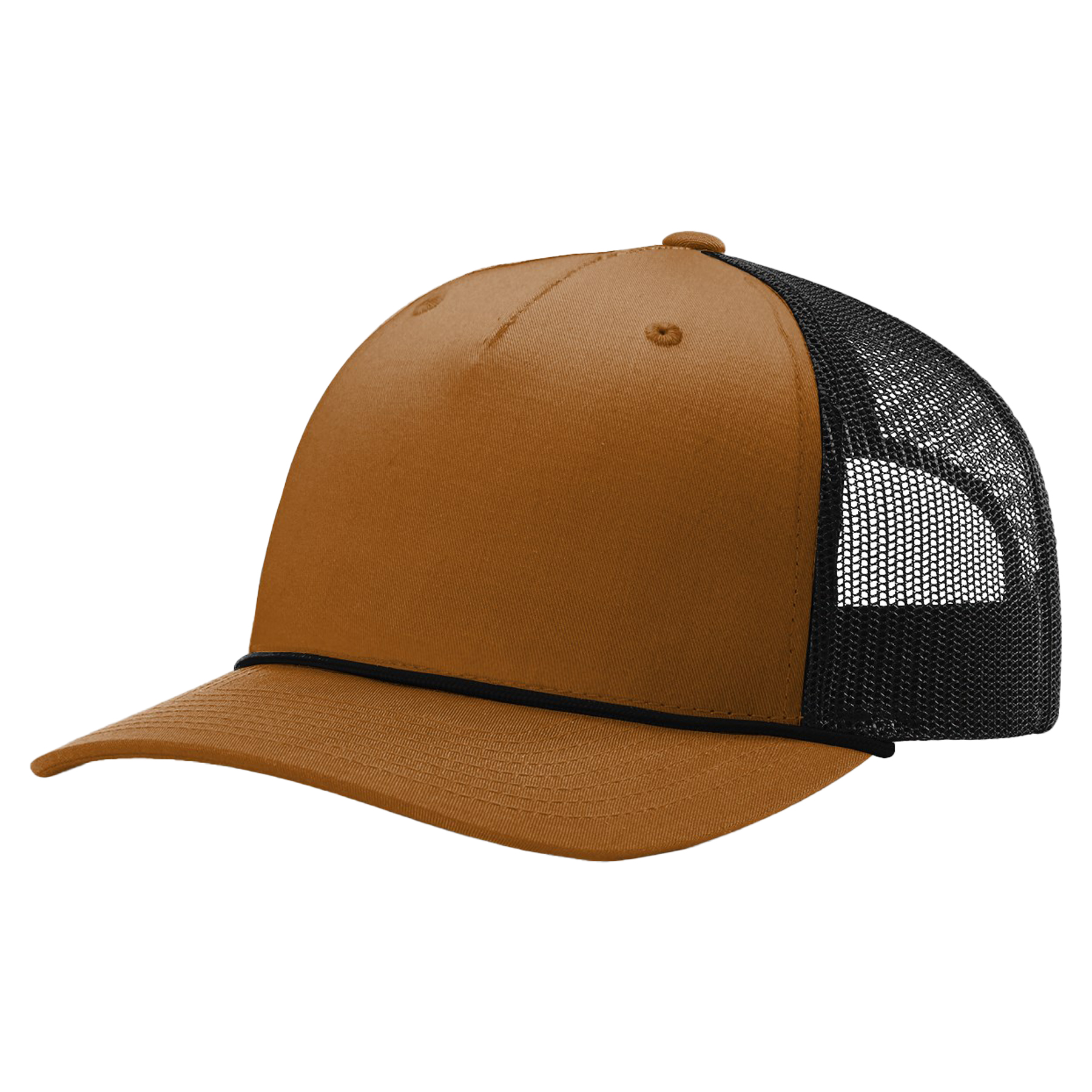 Richardson 112FPR 5-Panel Trucker Hat with Rope w/Leatherette Adhesive Patches or Embroidery 53