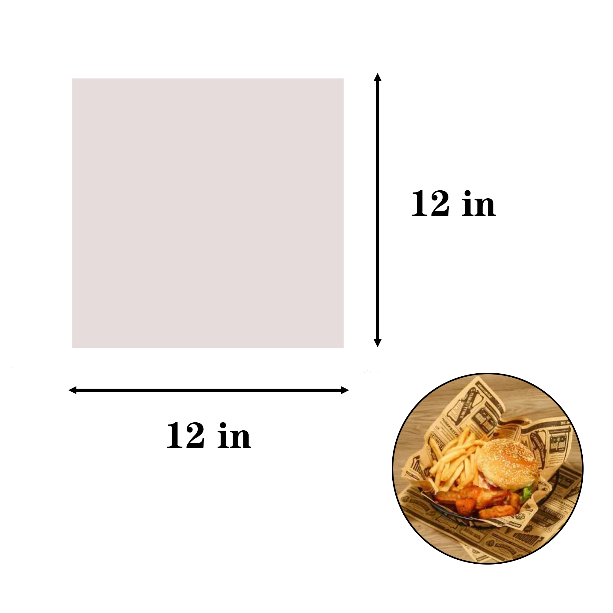 12" x 12" Hamburger Wrappers Greaseproof 3
