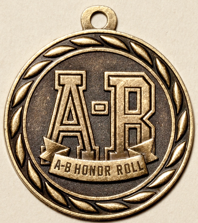 A-B Honor Roll Medal, 2" 2