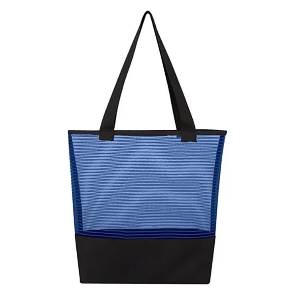 Sheer Mesh Pinstripe Tote Bag -15x16x3.75 5