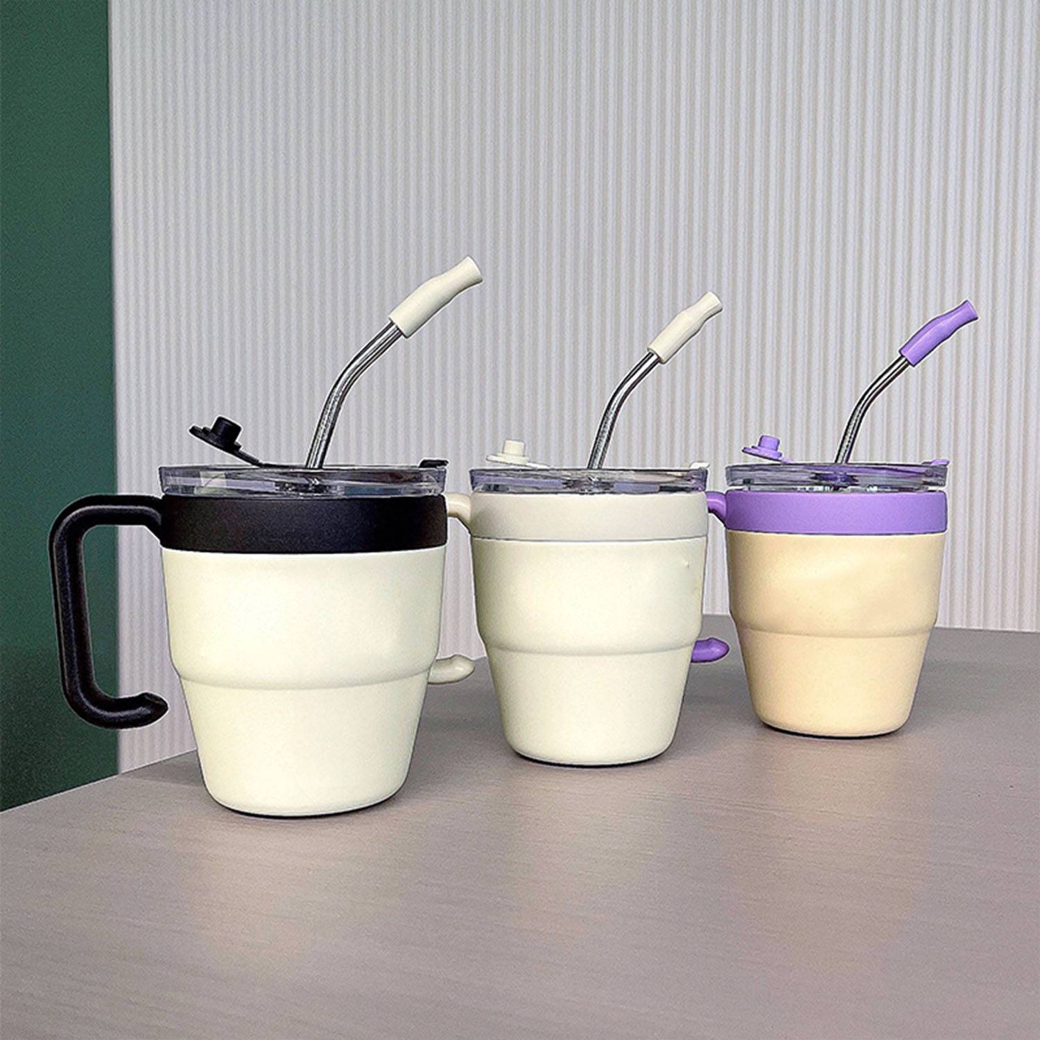 21oz stainless steel large portable with straw insulated cup 6